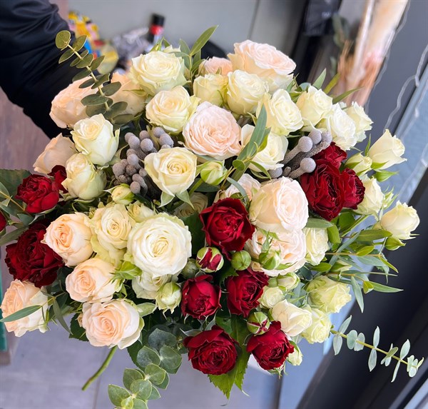 Букет невесты «Клубника со сливками» 2233