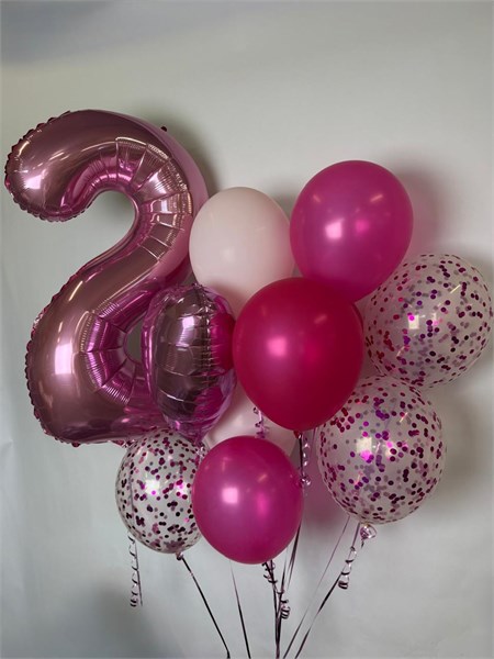 Сет шаров и сердец с цифрой 2354