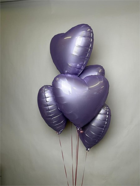 Сет из 5 сиреневых сердец 2367