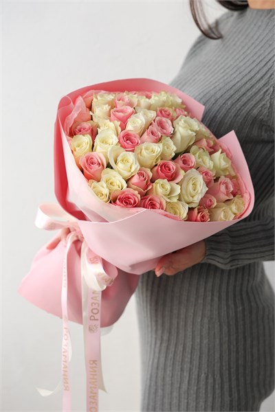 51 роза Кения нежный микс 2428