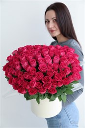 101 роза в шляпной коробке 2467