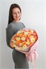 Букет из кустовых и одноголовых роз Персик 2433